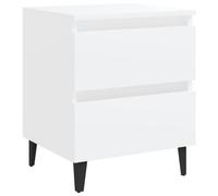 vidaXL Bed Cabinet White Engineered Wood Drawer Nightstand Bedroom Furniture