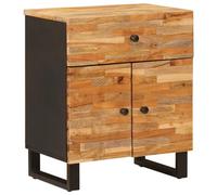 Bedside Cabinet Solid Mango Wood Brown 50x33x60cm 1 Drawer Compact Nightstand XL