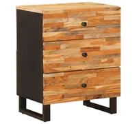 vidaXL Bed cabinet with Drawer Brown 50 x 33 x 62 cm Solid Mango Wood, Beige Woo