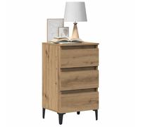 vidaXL Bed Cabinet with Metal Legs Artisan Oak 40x35x69 cm