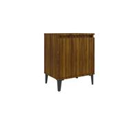 vidaXL Bed Cabinet with Metal Legs Brown Oak Side Storage Table