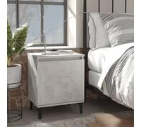vidaXL Bed Cabinet with Metal Legs Concrete Grey 40x30x50 cm