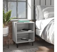 (grey sonoma, 1) vidaXL 1/2x Bed Cabinet with Metal Legs 40x30x50 cm Nightstand Multi Colors
