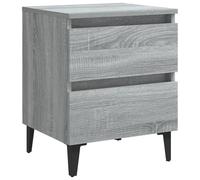 vidaXL Bed Cabinet with Metal Legs Grey Sonoma Bedside Table Storage Cabinet