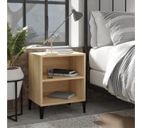 vidaXL Bed Cabinet with Metal Legs Sonoma Oak 40x30x50 cm