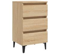 vidaXL Bed Cabinet with Metal Legs Sonoma Oak Bedroom Nightstand Side Table