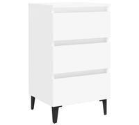 Vidaxl Bed Cabinet With Metal Legs White 40X35X69 Cm