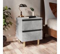 vidaXL Bed Cabinet with Solid Pinewood Legs Concrete Grey 40x35x50 cm