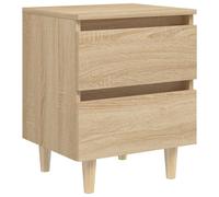 Vidaxl Bed Cabinet With Solid Pinewood Legs Sonoma Oak 40X35X50 Cm