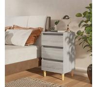vidaXL Bed Cabinet with Solid Wood Legs Grey Sonoma 40x35x69 cm