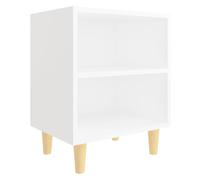 vidaXL Bed Cabinet with Solid Wood Legs White 40x30x50 cm