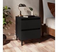 vidaXL Bed Cabinets 2 pcs Black 40x35x50 cm Engineered Wood