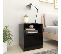 vidaXL 2x Bed Cabinets Black Chipboard Bedside Tables Nightstands Furniture