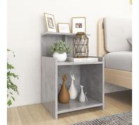 vidaXL 2x Bed Cabinets Concrete Grey Chipboard Bedside Nightstands Furniture