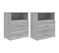 vidaXL Bed Cabinets 2 pcs Grey Sonoma 50x32x60 cm