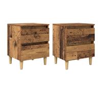 vidaXL Bed Cabinets 2 pcs Old Wood 40 x 35 x 50 cm Engineered Wood