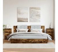vidaXL Bed Cabinets 2 pcs Smoked Oak 40x35x62.5 cm Engineered Wood