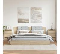 vidaXL Bed Cabinets 2 pcs Sonoma Oak 40x35x62.5 cm Engineered Wood