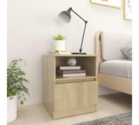 vidaXL 2x Bed Cabinets Sonoma Oak Chipboard Bedside Nightstands Furniture
