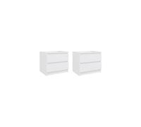 vidaXL Bed Cabinets 2 pcs White 50x39x43,5 cm Engineered Wood