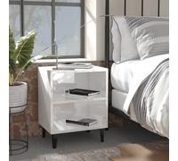 vidaXL Bed Cabinets with Metal Legs 2 pcs High Gloss White 40x30x50 cm