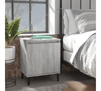 vidaXL Bed Cabinets with Metal Legs Grey Sonoma 40x30x50 cm