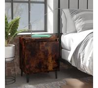 vidaXL Bed Cabinets with Metal Legs Smoked Oak 40x30x50 cm