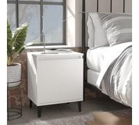 Vidaxl Bed Cabinets With Metal Legs White 40X30X50 Cm
