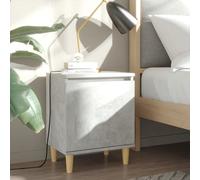 vidaXL Bed Cabinets with Solid Wood Legs 2pcs Concrete Grey 40x30x50cm