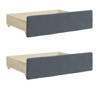 vidaXL Bed Drawers 2 pcs Dark Grey Engineered Wood and Velvet storage drawer