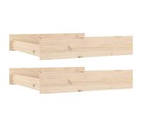 vidaXL 2x Solid Wood Pine Bed Drawers Bedroom Furniture Accessory Wooden Under Bed Box Storage Unit Storage Drawer Container Organiser