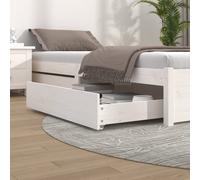 vidaXL Bed Drawers 2 pcs White Solid Wood Pine