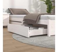 vidaXL Bed Drawers 2 pcs White Solid Wood Pine