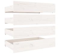vidaXL 4x Solid Wood Pine Bed Drawers Bedroom Furniture Accessory Wooden Under Bed Box Storage Unit Storage Drawer Container Organiser White