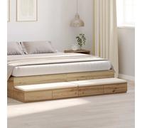 vidaXL Bed Drawers Artisan oak 200 x 36.5 x 16.5 cm Engineered wood