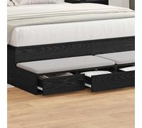 vidaXL Bed Drawers Black oak 140 x 36.5 x 16.5 cm Engineered wood