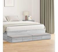 vidaXL Bed Drawers Grey sonoma 160 x 36.5 x 16.5 cm Engineered wood