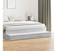 vidaXL Bed Drawers Grey sonoma 200 x 36.5 x 16.5 cm Engineered wood