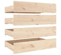 vidaXL Bed Drawers Set - 4 pcs, Solid Untreated Pine Wood, Under Bed Storage Spar solutions for Bedrooms, ic Design, Assembly Required