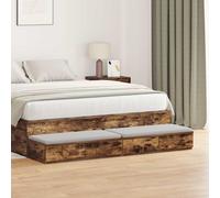 vidaXL Bed Drawers Smoked Oak 150 x 36.5 x 16.5 cm Engineered Wood, Brown