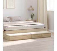 vidaXL Bed Drawers Sonoma oak 200 x 36.5 x 16.5 cm Engineered wood