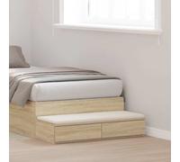 vidaXL Bed Drawers with Drawer Sonoma oak 90 x 36.5 x 16.5 cm, Bedroom, Modern Nightstand, Small Storage Solution, Elegant Bedside Table, Compact Minimalist Design, Functional Furniture