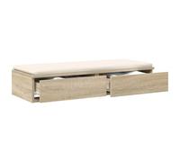 vidaXL Bed Drawers Sonoma Oak 90 x 36.5 x 16.5 cm Engineered Wood, Ample Storage, Minimalist Decor, Stylish Unit for Bedroom Furniture, Modern Bed Drawer with Push-To-Open Function