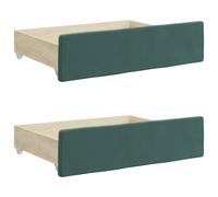 vidaXL Bed Drawers Storage Unit 2 pcs Dark Green Engineered Wood and Velvet