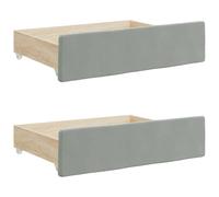 vidaXL Bed Drawers Storage Unit 2 pcs Light Grey Engineered Wood and Velvet