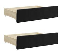 vidaXL Bed Drawers Storage Unit Bed Box 2 pcs Black Engineered Wood and Velvet