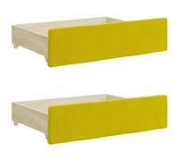 vidaXL Bed Drawers Storage Unit Bed Box 2 pcs Yellow Engineered Wood and Velvet