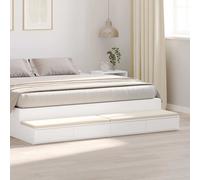 Bed Drawers White 180x36.5x16.5cm Engineered Wood Slim Underbed Chest Unit