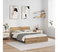 vidaXL Bed Frame Artisan Oak 140 x 200 cm Engineered Wood