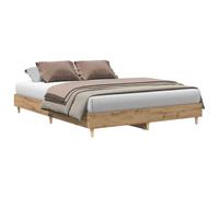 vidaXL Bed Frame | Artisan Oak | Engineered Wood, Solid Eucalyptus Wood | Double